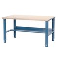 Global Industrial Industrial Workbench, Plastic Laminate Square Edge, 60W x 30D, Blue 606795